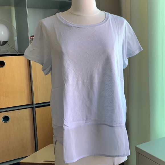 J. Crew Light Blue Tee Combo Cotton & Silk Sz M - Picture 11 of 14